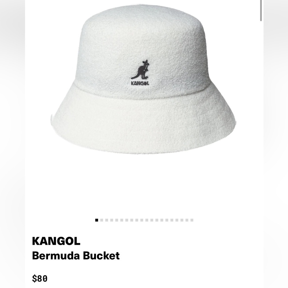 Kangol Kids White Bermuda Bucket Hat with Black Logo